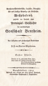 Regionale Geschichte - F. F. von Raet von Bögelscamp (1805): Beyträge zur Geschichte Westphalens